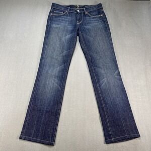 7 For All Mankind Women's Jeans 26 (2) Classic Straight Leg Dark Wash Blue USA